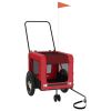 Pet Bike Trailer Red and Black Oxford Fabric and Iron